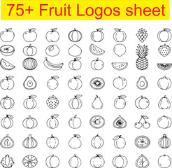 75+ Fruit Logos Sheet