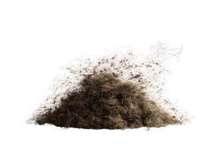 Pile of light beige and dark brown fibers