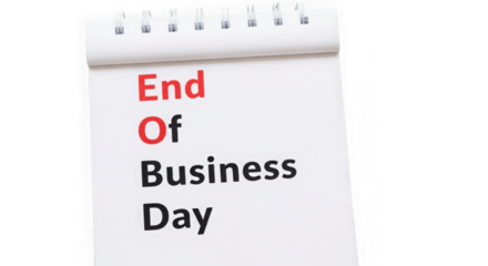 End of business day reminder on a notepad