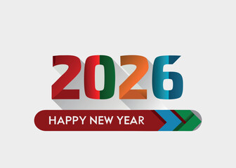 illustration with a happy new year word design, showing a 3d letter icon symbol for business card vector