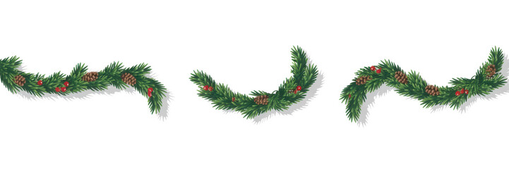Christmas decorations, New Year's decor, isolate on a transparent background, 3D illustration, cg render
