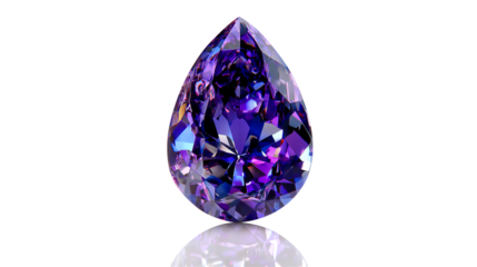Pear Cut Purple Gemstone With Reflection sima554 7043112cae85 isolated on a transparent background