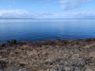 Rugged Coastline and Blue Adriatic Sea near Veli Lošinj, Croatia