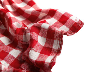 Red and white checkered cloth, draped