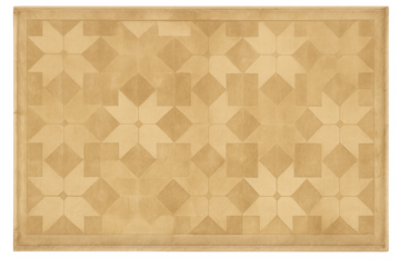 Beige geometric pattern rug with abstract star motif