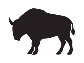Bison Silhouette Vector. Wild Buffalo  Clip art