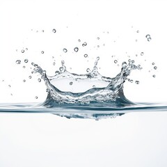 Clear splash of water captured in high detail on a pure surface