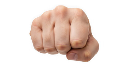 Fist gesture against a stark black background