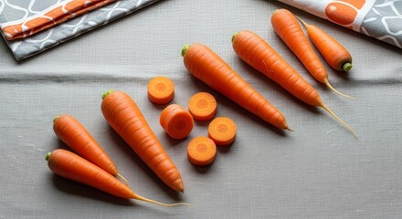 Freshly Harvested Carrots Composition On A Textured Surface Display