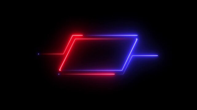 Glowing neon technological HUD template callout animation. Digital neon HUD futuristic background. Future technology interface data sci-fi display screen. 4k motion graphic animation video .