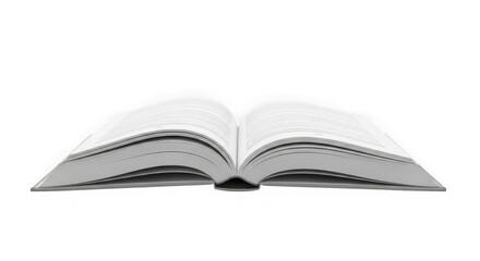 Open book with blank pages on a black background