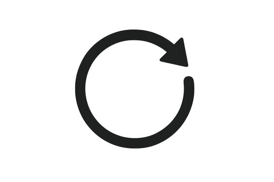 Resfresh icon featuring an arrow forming a circle, indicating reload or undo action. Transparent background