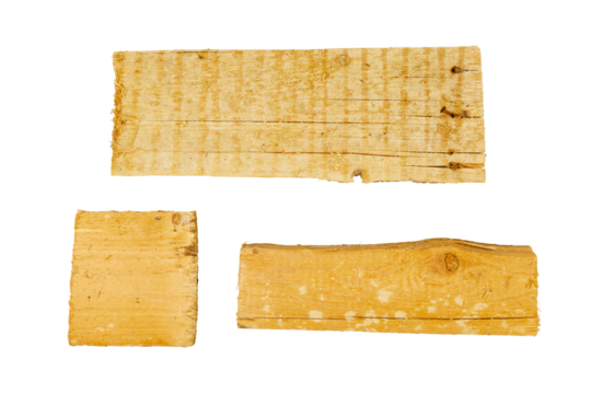 old rustic wooden sign board set isolated on white or transparent png - Powered by Adobe