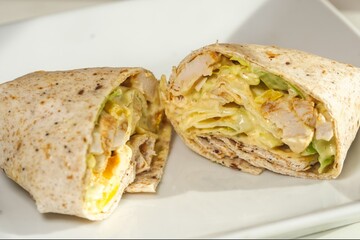 a tasty chicken salad wrap