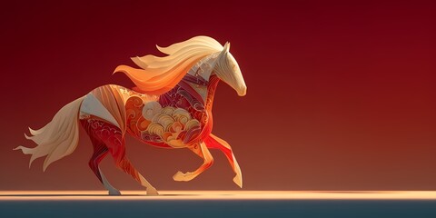 Happy Chinese New Year 2025 Year of the fire horse concept