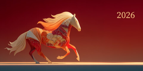 Happy Chinese New Year 2025 Year of the fire horse concept