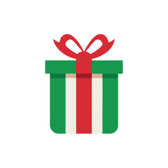 flat color Christmas gift box emblem minimal 