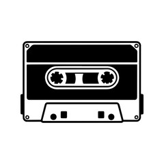 Obraz premium A black and white illustration of an audio cassette tape
