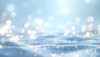 Winter Wonderland A Serene Scene of Snowflakes, Frost, and Bokeh Lights