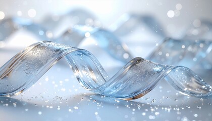 Serene Abstract Water Ribbon Captivating Wave Texture with Light Accents