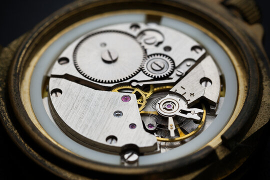 The mechanism of a mechanical wristwatch
