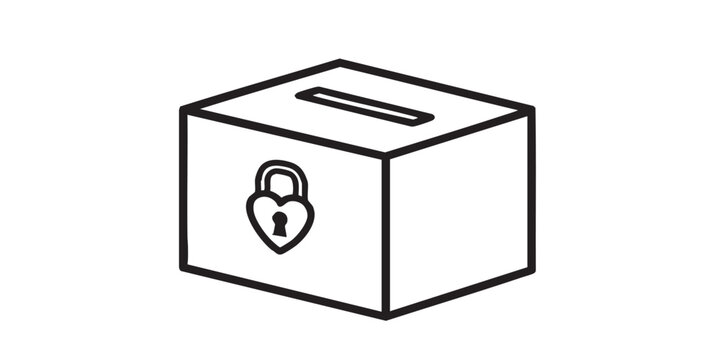 Wedding card box icon vector