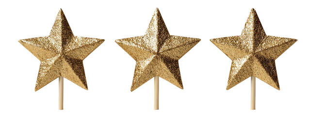 Obraz premium Three gold star ornaments