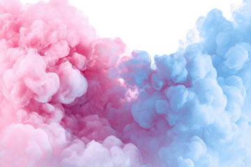 Abstract swirls of pink and blue smoke