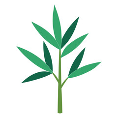 bamboo leaves bundle flat color botanical design