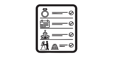 Wedding timeline checklist icon vector