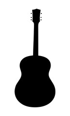 Naklejka premium vertical solid black silhouette of a guitar