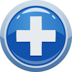 Obraz premium blue cross button