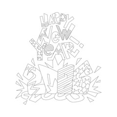Naklejka premium Happy New Year Lettering Clipart 2026