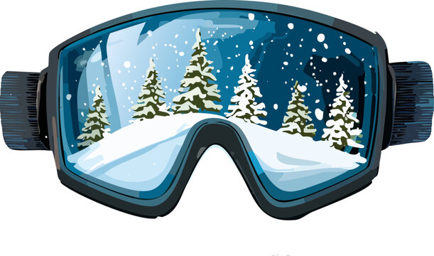 ski goggles on snow