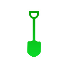 Green Shovel Icon &ndash; Minimalist Vector Silhouette for UI, Tools & Construction Design