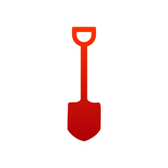 Red Shovel Icon &ndash; Minimalist Vector Silhouette for UI, Tools & Construction Design