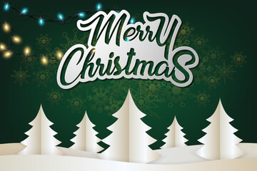 Eco-Luxe Christmas Banner Suite: Paper-Cut Forest Design with Metallic Accents for Premium Holiday Branding