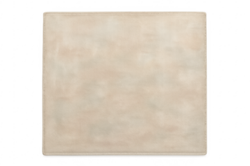 Beige fabric swatch square with stitched edges