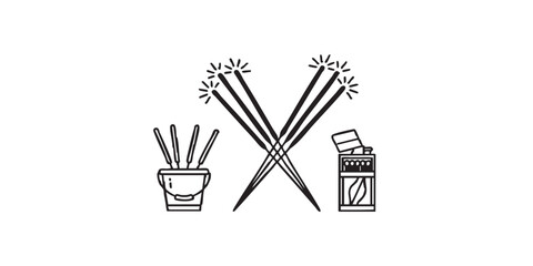 Wedding sparkler send off supplies icon vector