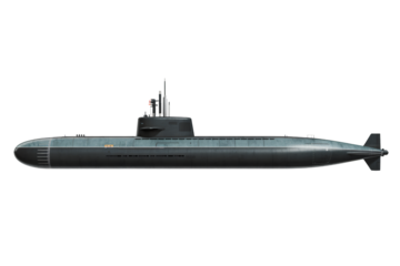 Modern military submarine cruising silently through the ocean, a symbol of power, technology, and naval strength ready for action