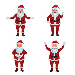Santa Claus illustration character design isolated set poses
