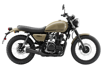 Stylish vintage motorcycle ready for adventure, perfect for travel, lifestyle, and transportation concepts, ideal for commercial use