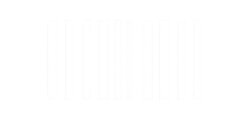 A graphic design of five rectangular shapes, each with vertical lines, and rounded edges