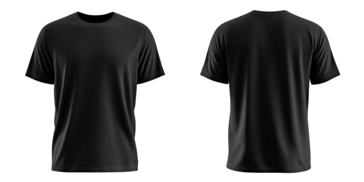 Blank black t-shirt, front and back views (5)