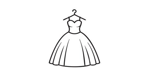 Wedding dress on hanger icon vector