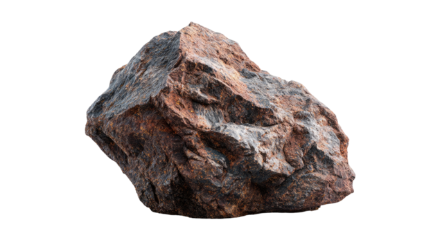 Close-up of a rough, reddish-brown rock.  Jagged, uneven surface