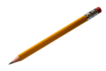 Sharp yellow pencil ready for writing, drawing, and creative brainstorming against a clean dark backdrop, perfect for design needs.