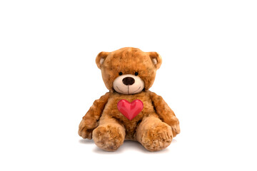 Teddy bear with heart celebrating love and Valentine's Day