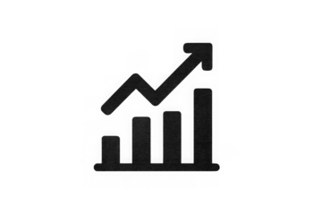 png Rising bar graph icon simple flat vector design element isolated on white background for business and finance presentations