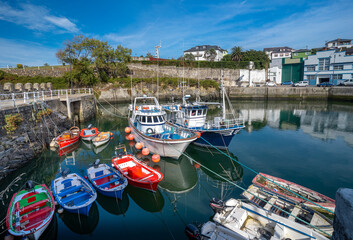 Puerto de Vega town with a blue sky. Navia. Asturias. Spain